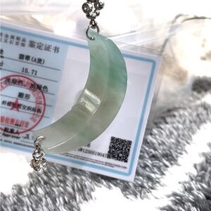 Green Jade Half Moon Pendant